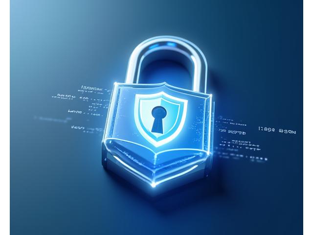 A large, stylized lock icon glowing softly with a shield overlay, surrounded by digital lines, signifying strong data security and encryption for pet owners.